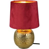 LED Tafellamp Keramiek - Rood Textiel - E14 Fitting - Modern Design - thumbnail