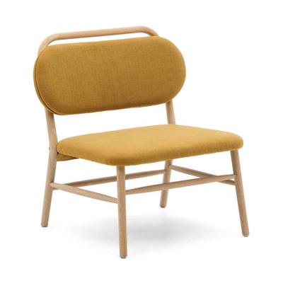 Kave Home Fauteuil 'Helda' Chenille en eikenhout, kleur Mosterdgeel Kave Home Fauteuil 'Helda' Chenille en eikenhout, kleur Mosterdgeel