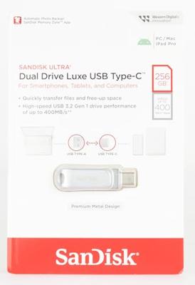 SanDisk Ultra Dual Drive Luxe USB flash drive 256 GB USB Type-A / USB Type-C 3.2 Gen 1 (3.1 Gen 1) Roestvrijstaal - thumbnail