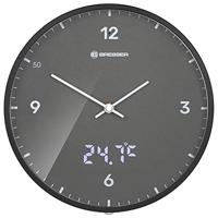 BRESSER MyTime LEDsec wandklok 24 cm met temperatuurweergave (athrazit) - thumbnail