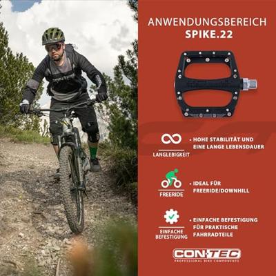 CONTEC platformpedaal "spike.22" ct pedals spike.22 industrial bearings black