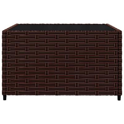 3-delige Loungeset met kussens poly rattan bruin