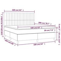 Boxspring met matras en LED fluweel roze 160x200 cm - thumbnail