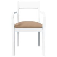 Eetkamerstoelen met kussens 2 st massief hout rubber wit - thumbnail