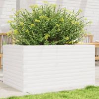 VidaXL Plantenbak 90x60x46 cm massief grenenhout wit - thumbnail