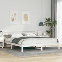Bedframe met hoofdeinde Wit Massief grenenhout - thumbnail