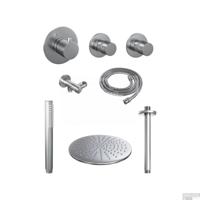 Brauer Brushed Edition Thermostatische Regendoucheset Inbouw - Hoofddouche 30 cm - Handdouche Staaf - Doucheslang - Wandaansluitbocht - Rvs - thumbnail