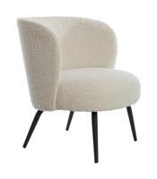 Light & Living Fauteuil 'Dieyda' Bouclé, kleur Crème - thumbnail