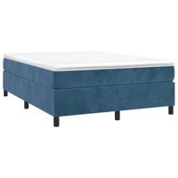 Boxspring bed 140x190 cm fluweel donkerblauw - thumbnail