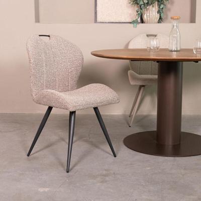 LABEL51 Eetkamerstoel Silly - Mushroom - Royal Boucle - Zwart Metalen Frame