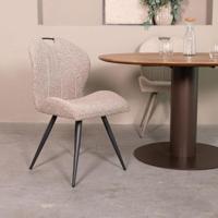 LABEL51 Eetkamerstoel Silly - Mushroom - Royal Boucle - Zwart Metalen Frame - thumbnail