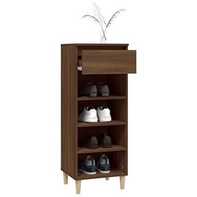 VidaXL Schoenenkast 40x36x105 cm bewerkt hout bruin eikenkleur VidaXL Schoenenkast 40x36x105 cm bewerkt hout bruin eikenkleur