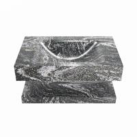 MONDIAZ ALAN-DLUX 70cm planchet Lava. Vrijhangende wastafel CLOUD midden zonder kraangat, kleur Lava. - thumbnail