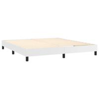Boxspring met matras kunstleer wit 200x200 cm - thumbnail