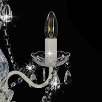 Kroonluchter met kralen rond 3xE14 wit - thumbnail