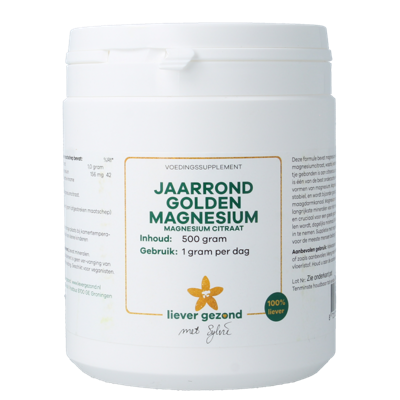 Liever Gezond Golden magnesium poeder jaarrond 500 Gram