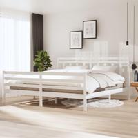 Bedframe massief hout wit 200x200 cm - thumbnail