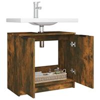 Badkamerkast 64,5x33,5x59 cm bewerkt hout gerookt eikenkleurig - thumbnail