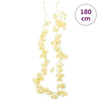 VidaXL Kerstslingers met bloemen 6 st 180 cm champagnekleurig - thumbnail