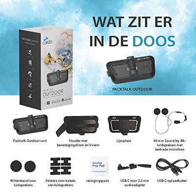 Universele intercom CARDO BUITEN Zwart