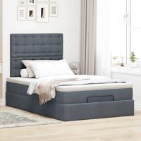 Ottoman bed met matrassen 90x190cm fluweel donkergrijs - thumbnail