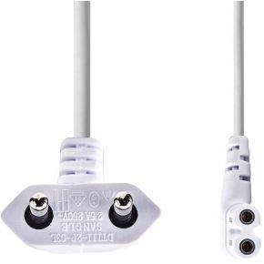 Voedingskabel | Eurostekker - IEC-320-C7 | 2,0 m | Wit
