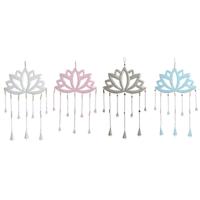 Ophangdecoratie Home ESPRIT Blauw Wit Grijs Roze Ijzer Orientaals Lotus Bloem (4 Stuks) - thumbnail