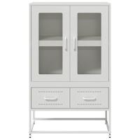 Hoge kast 68x39x111,5 cm staal wit - thumbnail