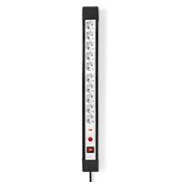 Stekkerdoos met Overspanningsbeveiliging | 10-wegs | Randaarde stekker / Type F (CEE 7/7) | 3.00 m | 3680 W | 16 A | Soort aarding: Zijcontacten | Hoek van stopcontact: 45 ° | H05VV-F 3G 1,5 mm² | Aan/uit knop | Wit / Zwart - thumbnail