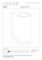Lucide ZARO - Wandspot / Wandlamp Binnen/Buiten - 2xGU10 - IP65 - Zwart - thumbnail