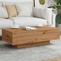Salontafel 100x49,5x31 cm bewerkt hout artisanaal eikenkleur - thumbnail