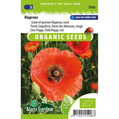 Papaver Rhoeas zaden Echte klaproos BIO