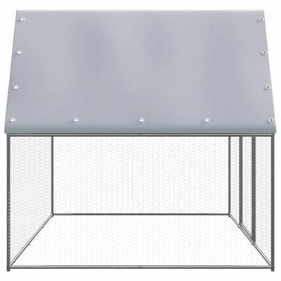 Kippenkooi 3x2x2 m gegalvaniseerd staal zilverkleurig en grijs - thumbnail