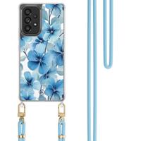 Samsung Galaxy A53 hoesje met blauw koord - Indigo gardens - thumbnail