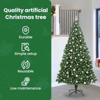 VidaXL Kunstkerstboom groen 240 cm pvc en staal en kunststof - thumbnail