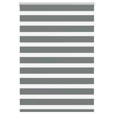 VidaXL Zebra rolgordijn 110x150 cm stofbreedte 105,9 cm donkergrijs VidaXL Zebra rolgordijn 110x150 cm stofbreedte 105,9 cm donkergrijs