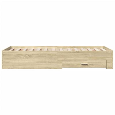 Bedframe met lades bewerkt hout sonoma eikenkleurig 90x200 cm - thumbnail