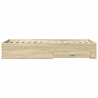 Bedframe met lades bewerkt hout sonoma eikenkleurig 200x200 cm - thumbnail