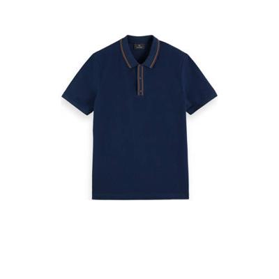 Scotch & Soda regular fit polo van biologisch katoen donkerblauw Scotch & Soda regular fit polo van biologisch katoen donkerblauw