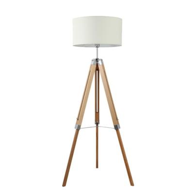 Eglo Landelijke vloerlampLantada 106cm Tripod hout met beige - 44114