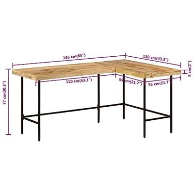 Bureau 165x110x77 cm massief mangohout en ijzer