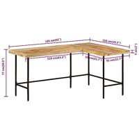 Bureau 165x110x77 cm massief mangohout en ijzer - thumbnail