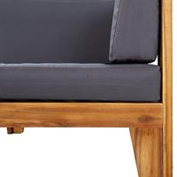 2-delige Loungeset met kussens massief acaciahout - thumbnail