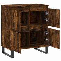 Dressoir 60x35x70 cm bewerkt hout gerookt eikenkleurig - thumbnail