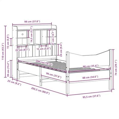 Bedframe zonder matras massief grenenhout 90x200 cm