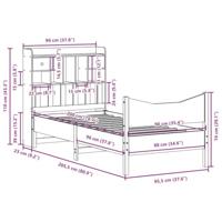 Bedframe zonder matras massief grenenhout 90x200 cm - thumbnail