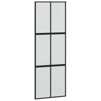 Schuifdeur met beslagset 76x205 cm gehard glas zwart - thumbnail