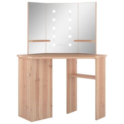 Hoekkaptafel met LED 111x54x141,5 cm eikenkleurig