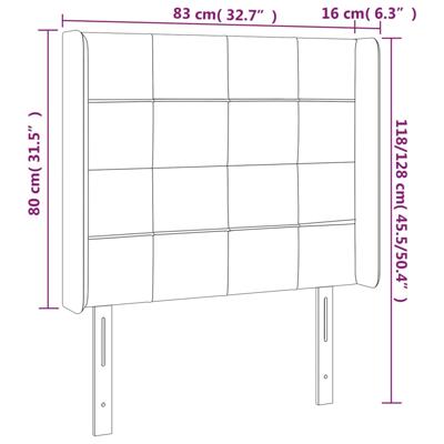 Hoofdbord met randen 163x16x118/128 cm fluweel donkerblauw - thumbnail