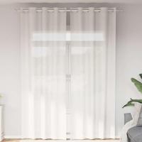 Gordijnen voile met doorvoertules 2 st wit - thumbnail